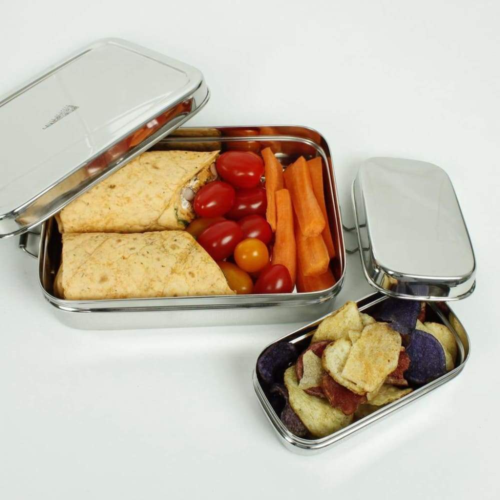 A Slice of Green Large Rectangle Stainless Steel Lunch Box with Mini Container - Image 6