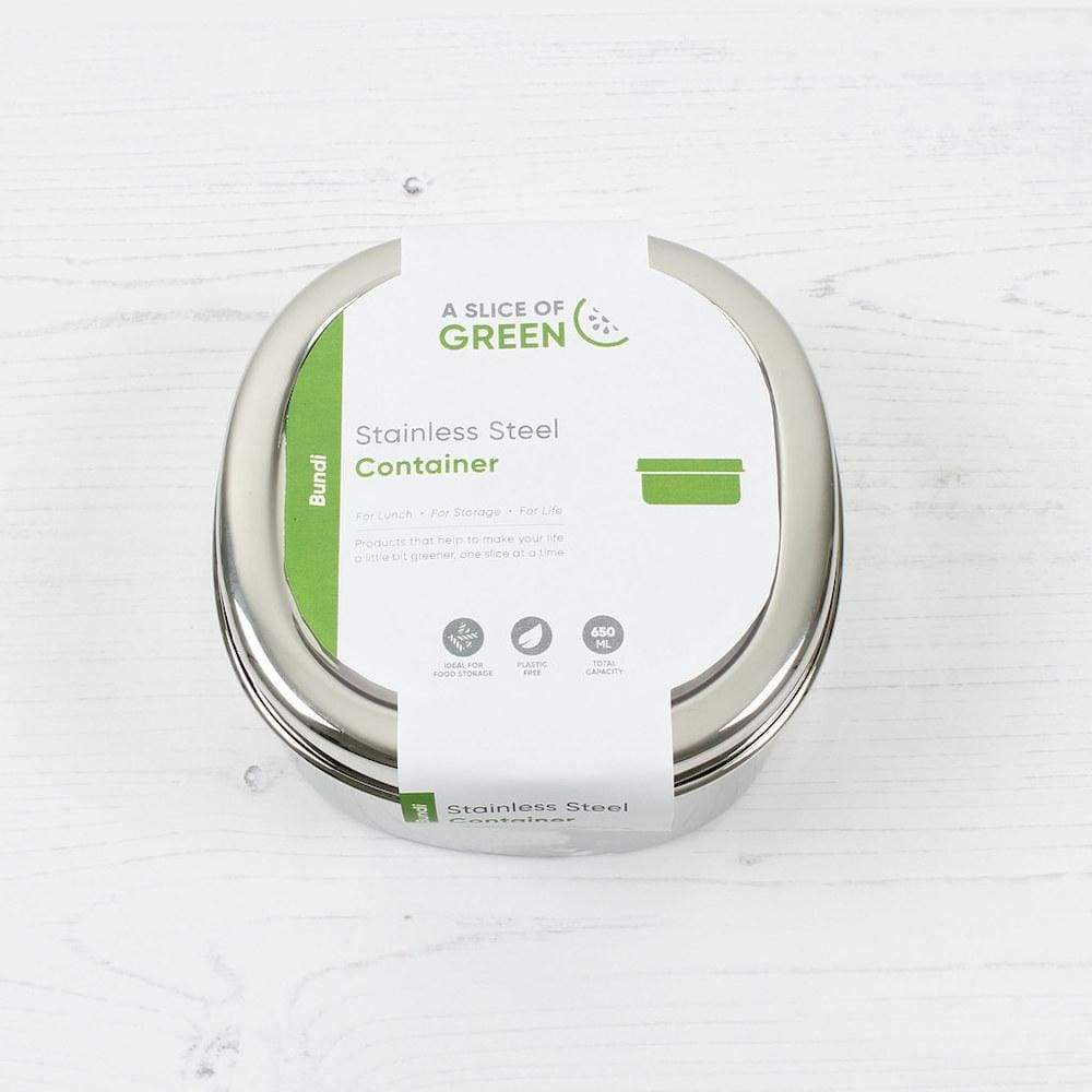 A Slice of Green Stainless Steel 650ml Food Container - Bundi - Image 4
