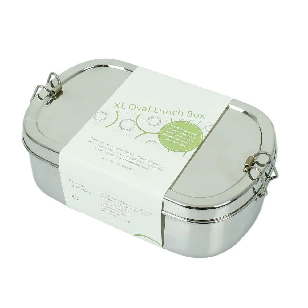 A Slice of Green Stainless Steel Extra Large Oval Lunch Box - Image 4