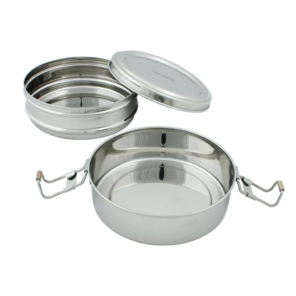 A Slice of Green Stainless Steel Two Tier Round Lunch Box - Image 3
