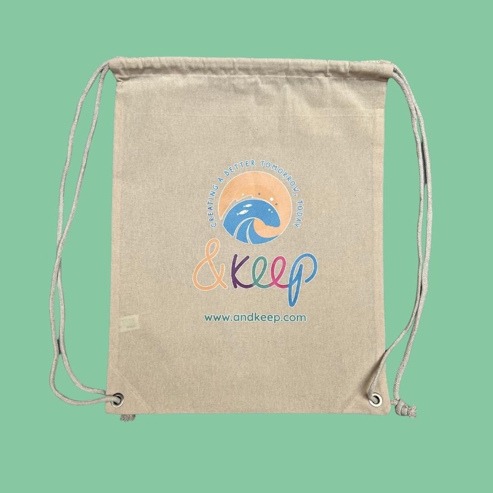&Keep Cotton Drawstring Backpack Bag - Image 2
