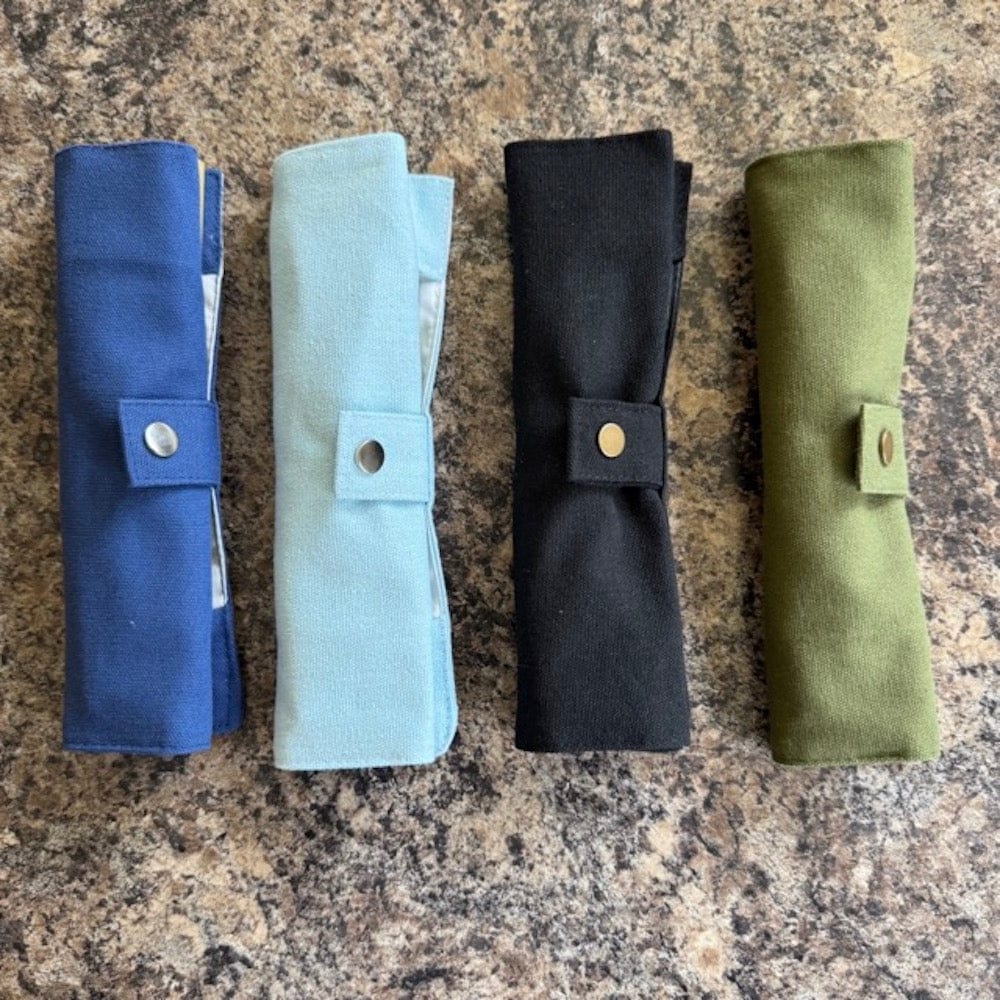&Keep Bamboo Cutlery Set in Cotton Storage Pouch - Image 3