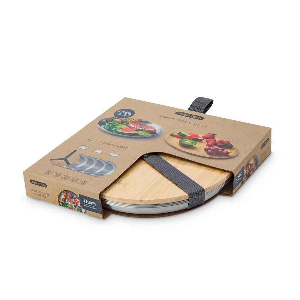 black+blum Stainless Steel Plate Set with Bamboo Board - Image 10