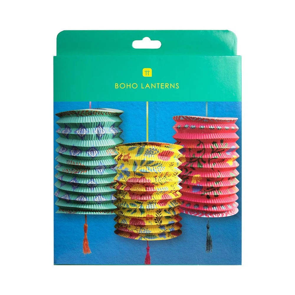 Boho Paper Lantern Decorations - 3 Pack - Image 3