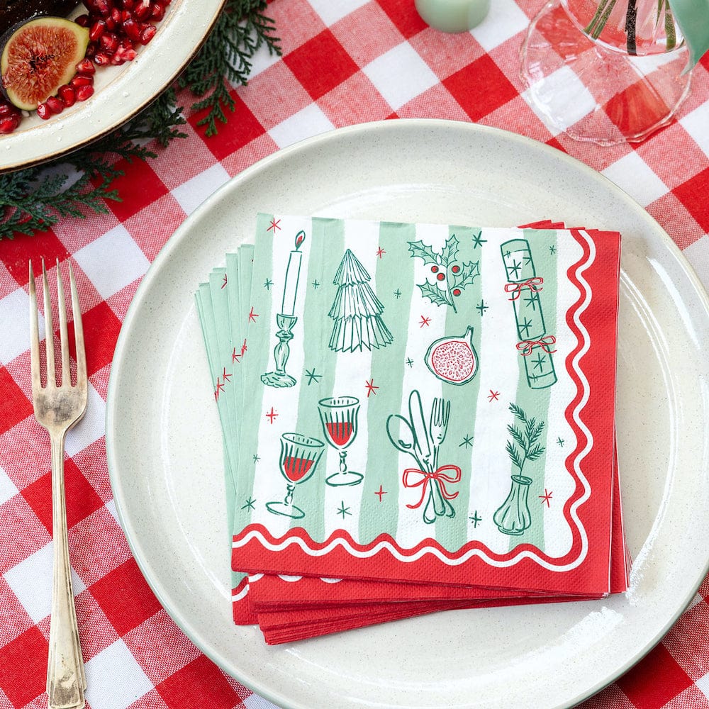 Bon Noel Christmas Icons Paper Napkins - 20 Pack - Image 2