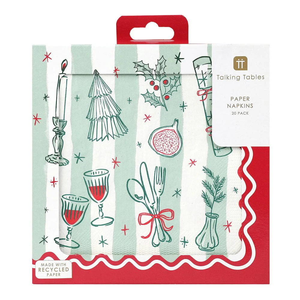 Bon Noel Christmas Icons Paper Napkins - 20 Pack - Image 3