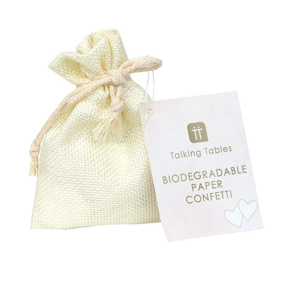 Bridal White Paper Heart Biodegradable Confetti in Bag - Image 2