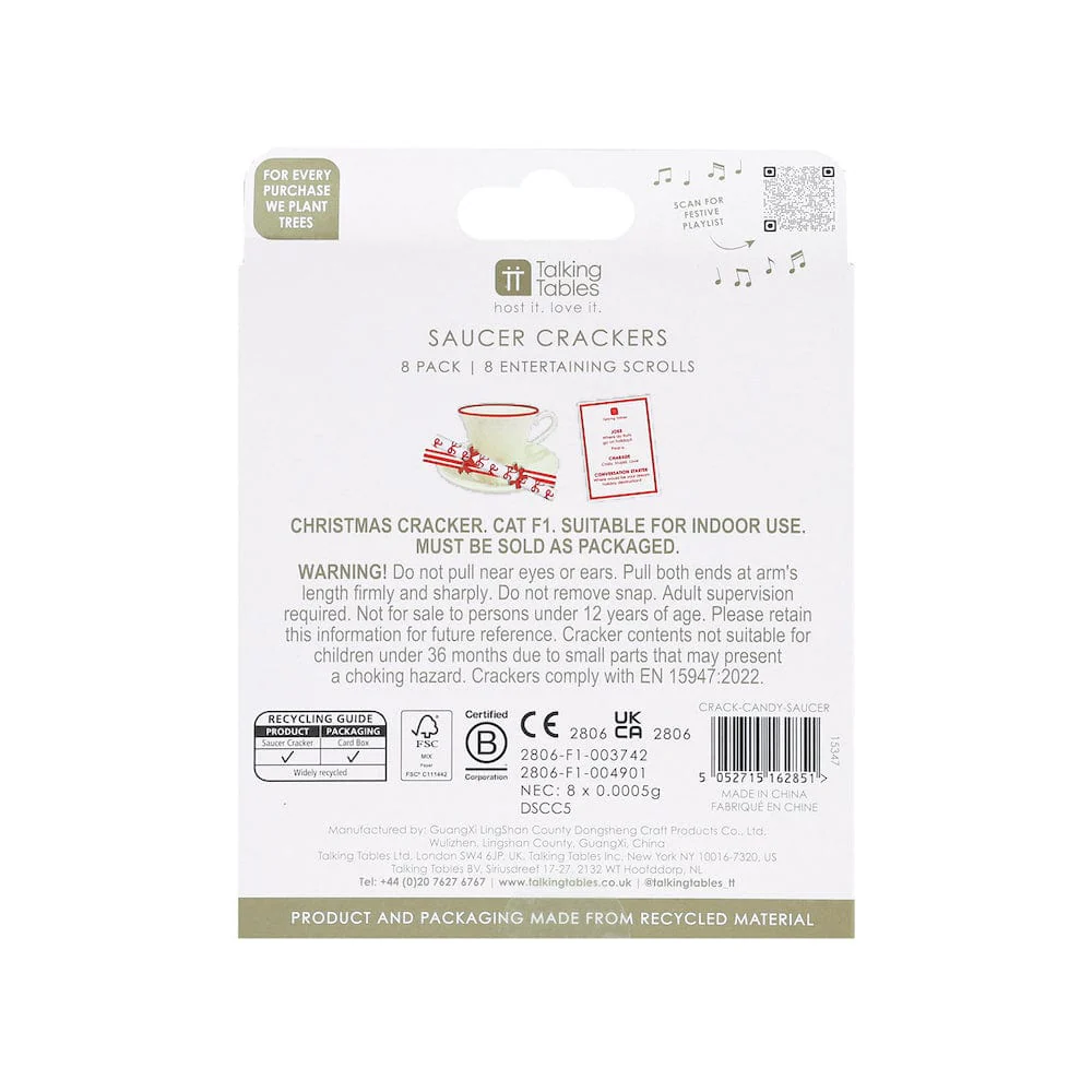 Christmas Bow Mini Saucer Crackers - 8 Pack - Image 4