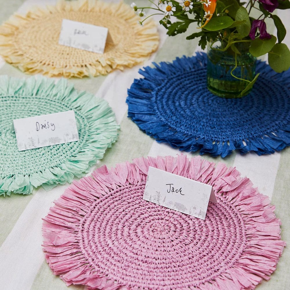 Colourful Raffia Placemats - Set of 2