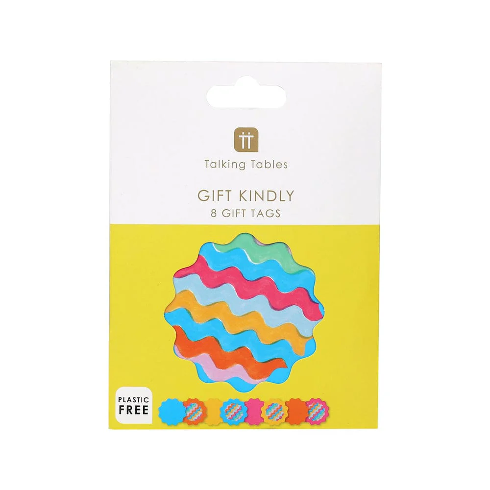 Colourful Wavy Gift Tags – 8 Pack - Image 2