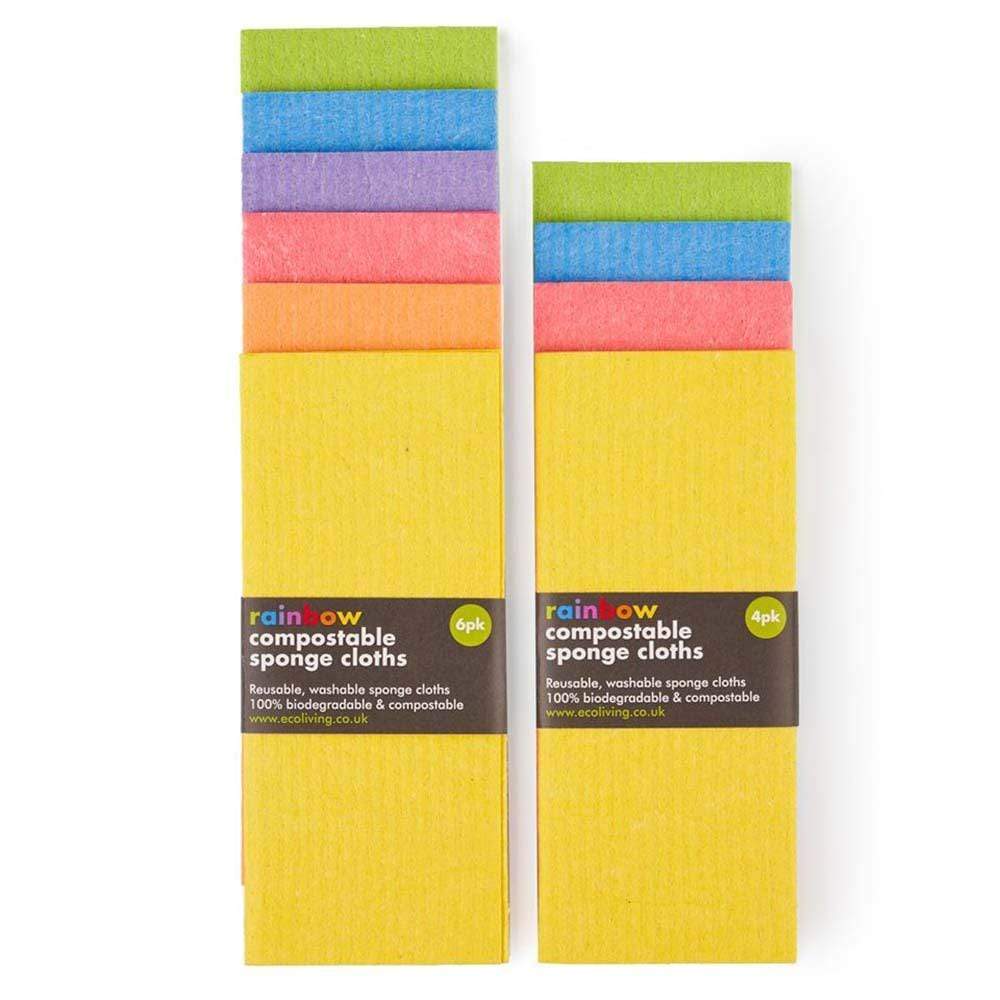 Compostable Sponge Cleaning Cloths - 4 or 6 Pack RAINBOW - Image 4