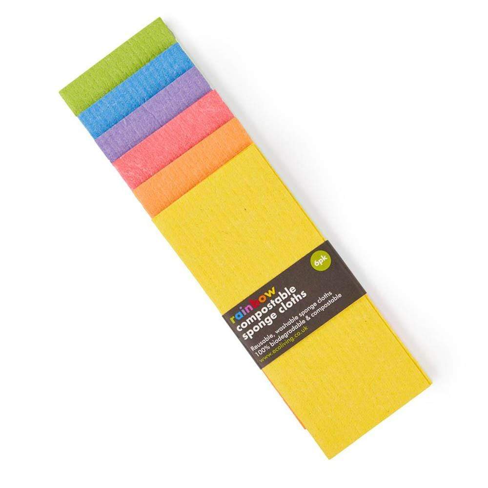 Compostable Sponge Cleaning Cloths - 4 or 6 Pack RAINBOW - Image 5