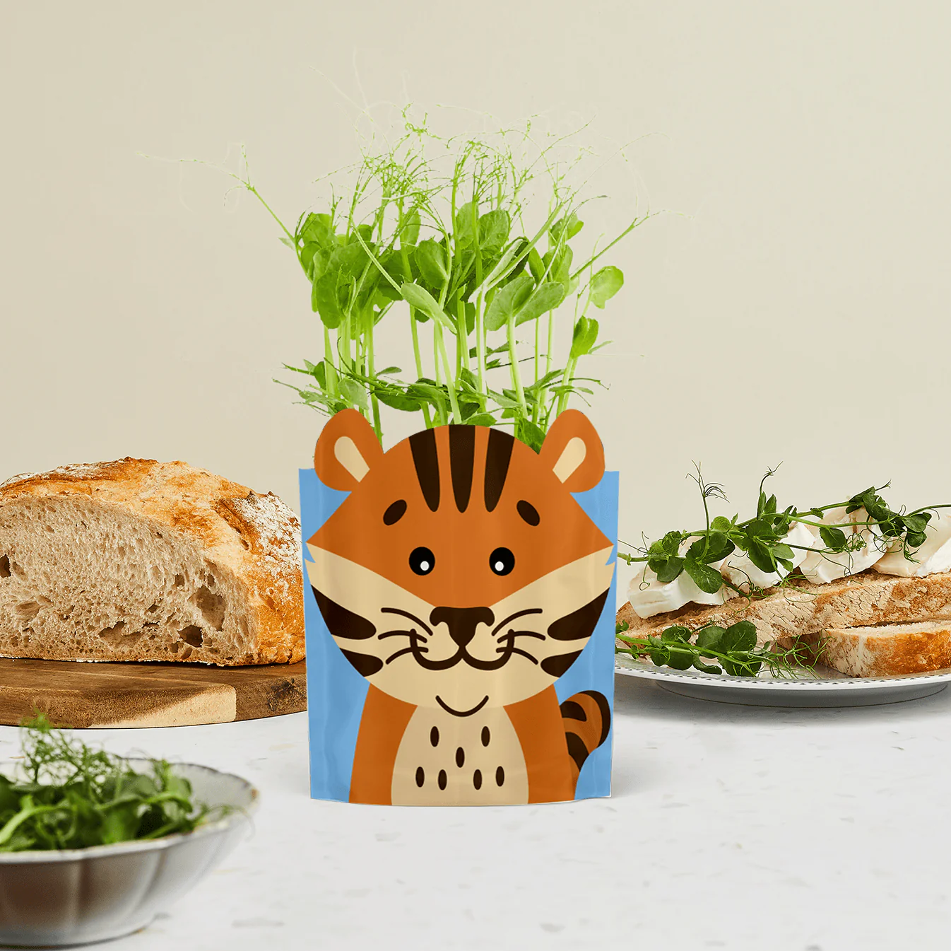 'Toby' Tiger Growable Microgreen Greetings Card - Image 3