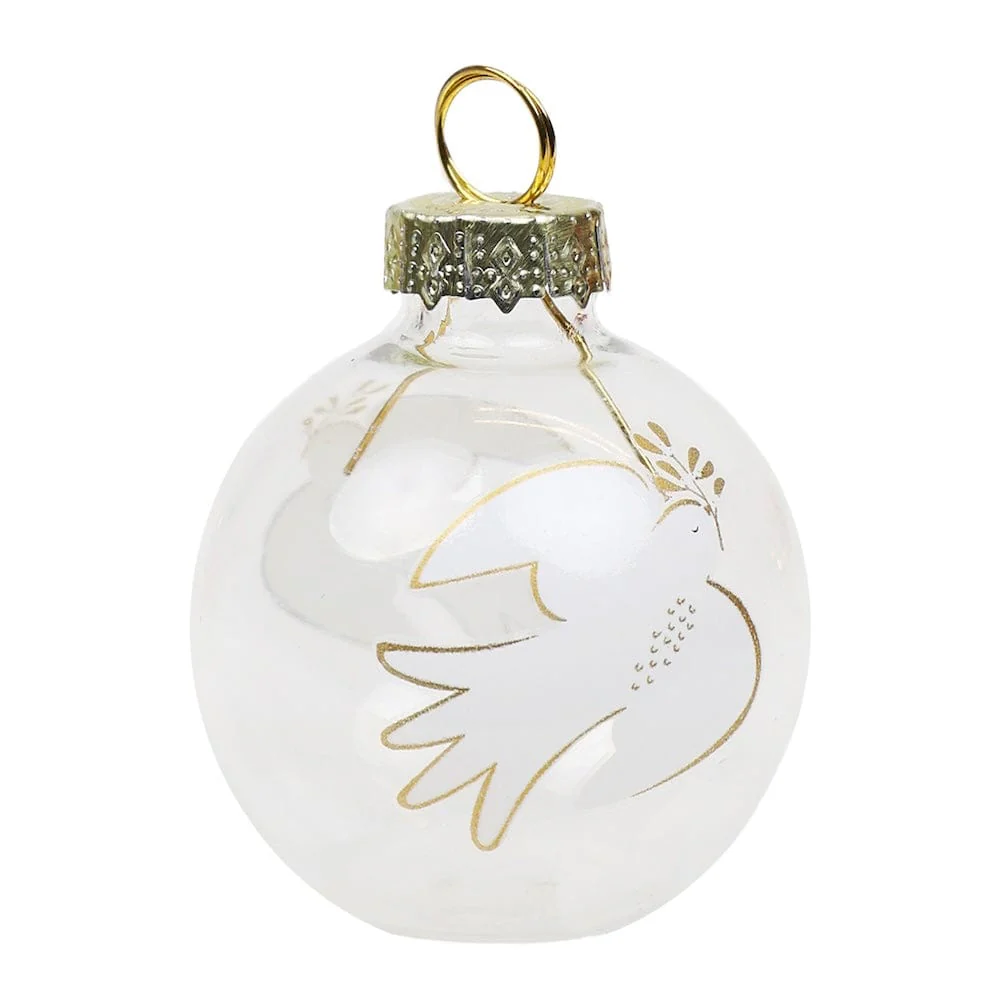 Dove & Mistletoe Glass Bauble Place Card Holders - 6 Pack - Image 5