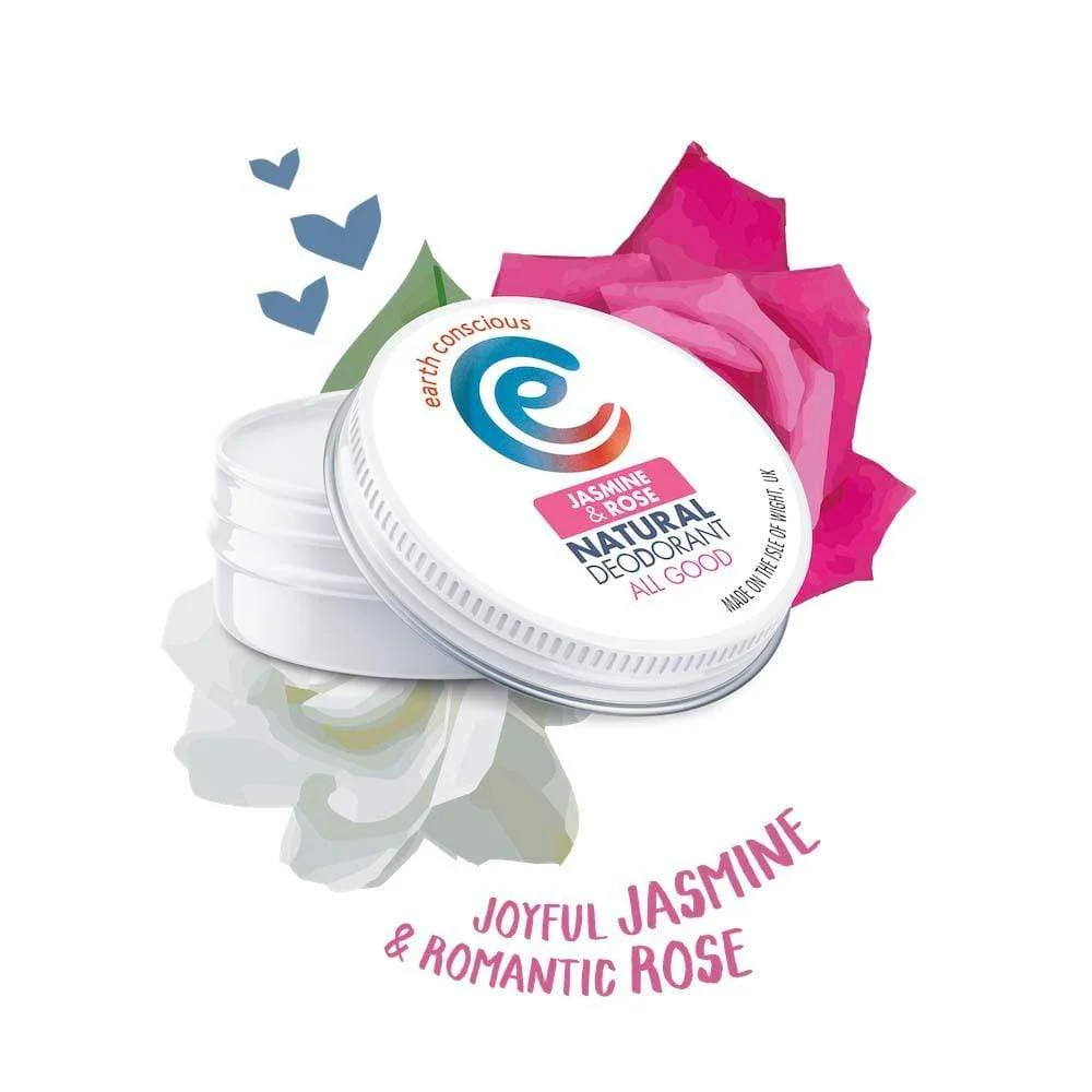 Earth Conscious Natural Deodorant Tin - Jasmine & Rose