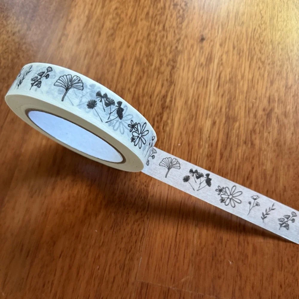 Filigree Flowers Printed Paper Tape 24mm x 50m - Image 5