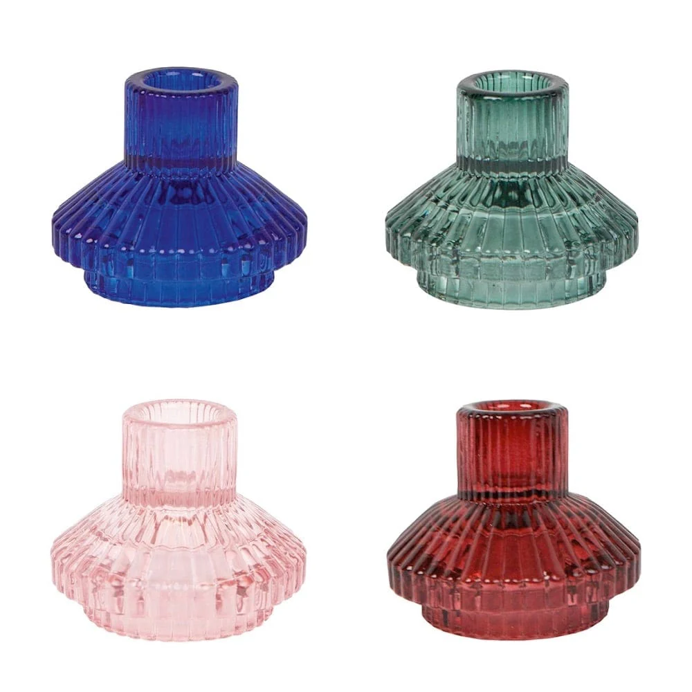 Geometric Small Glass Candle Holder