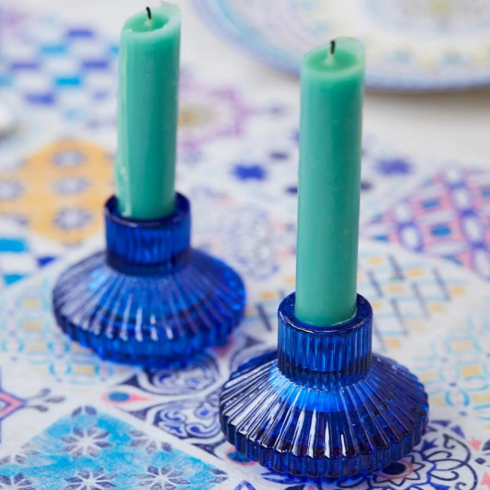 Geometric Small Glass Candle Holder - Image 3