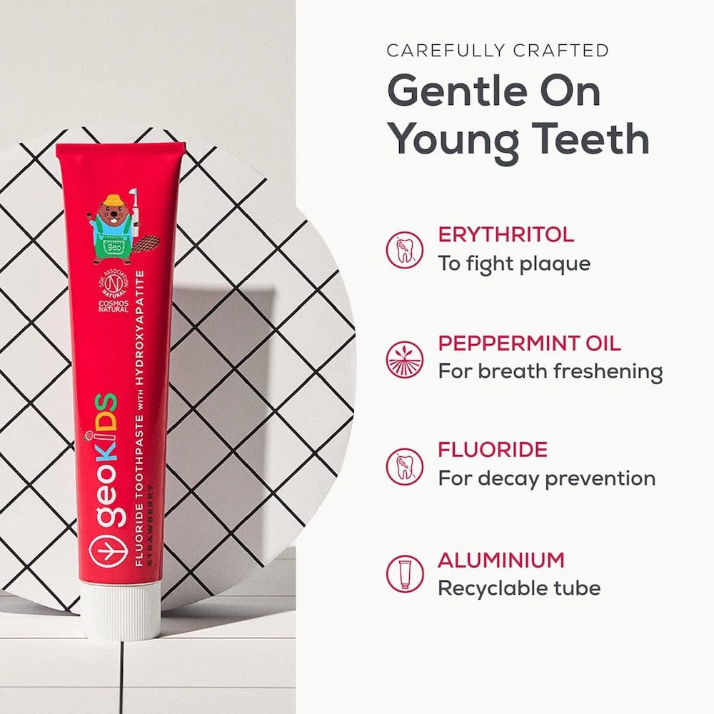 Georganics Fluoride Toothpaste with Hydroxyapatite - Kids' Strawberry - Image 2