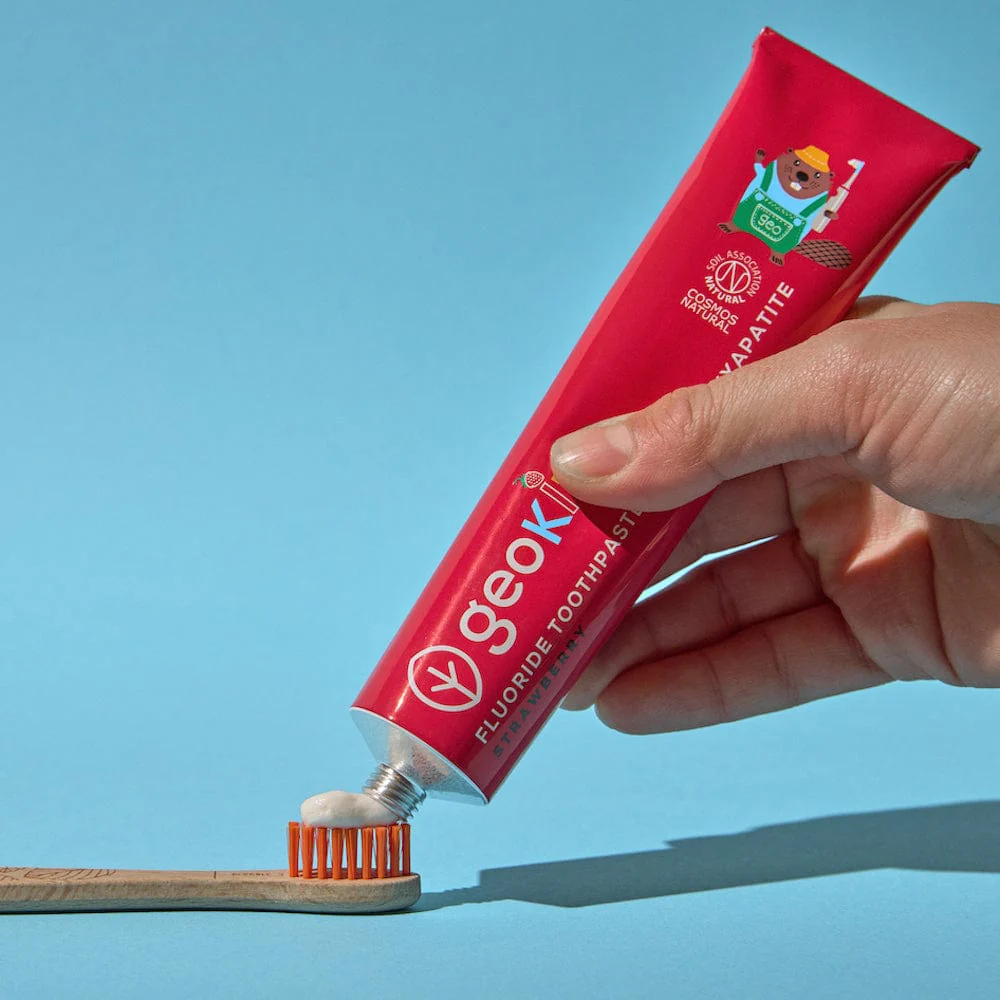 Georganics Fluoride Toothpaste with Hydroxyapatite - Kids' Strawberry - Image 4