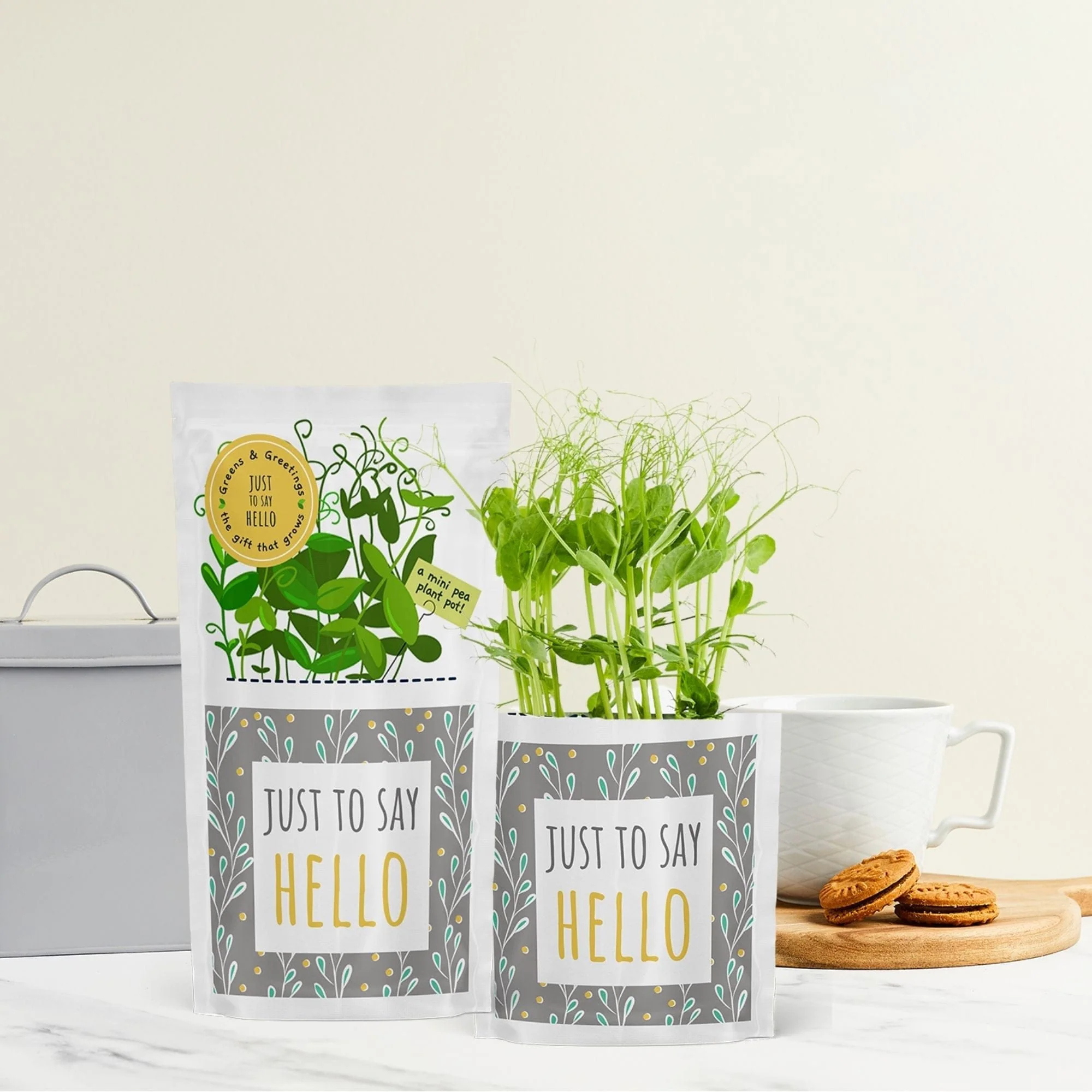 'Just to Say Hello' Growable Microgreen Greetings Card