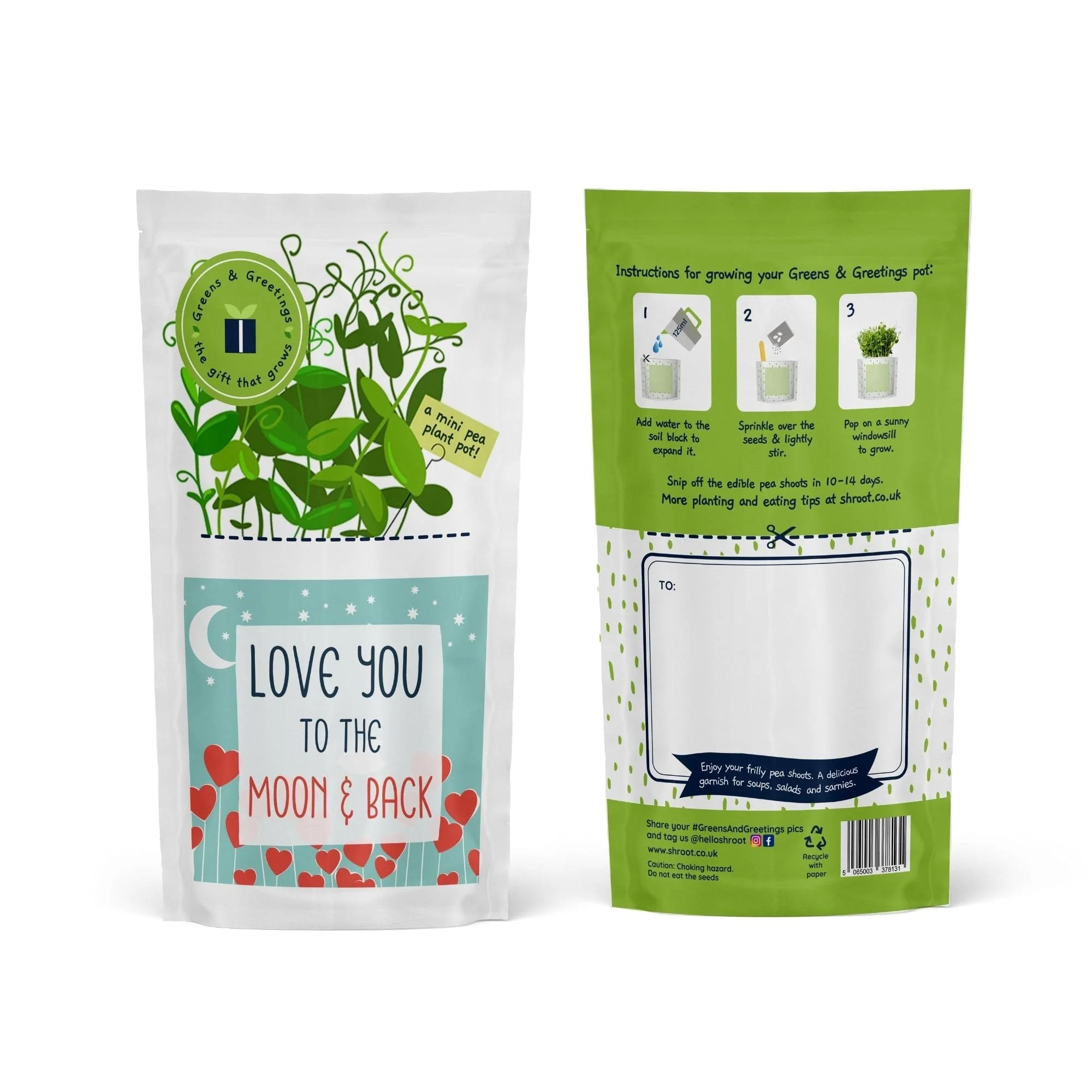 Love You to the Moon & Back Growable Microgreen Greetings Card - Image 3
