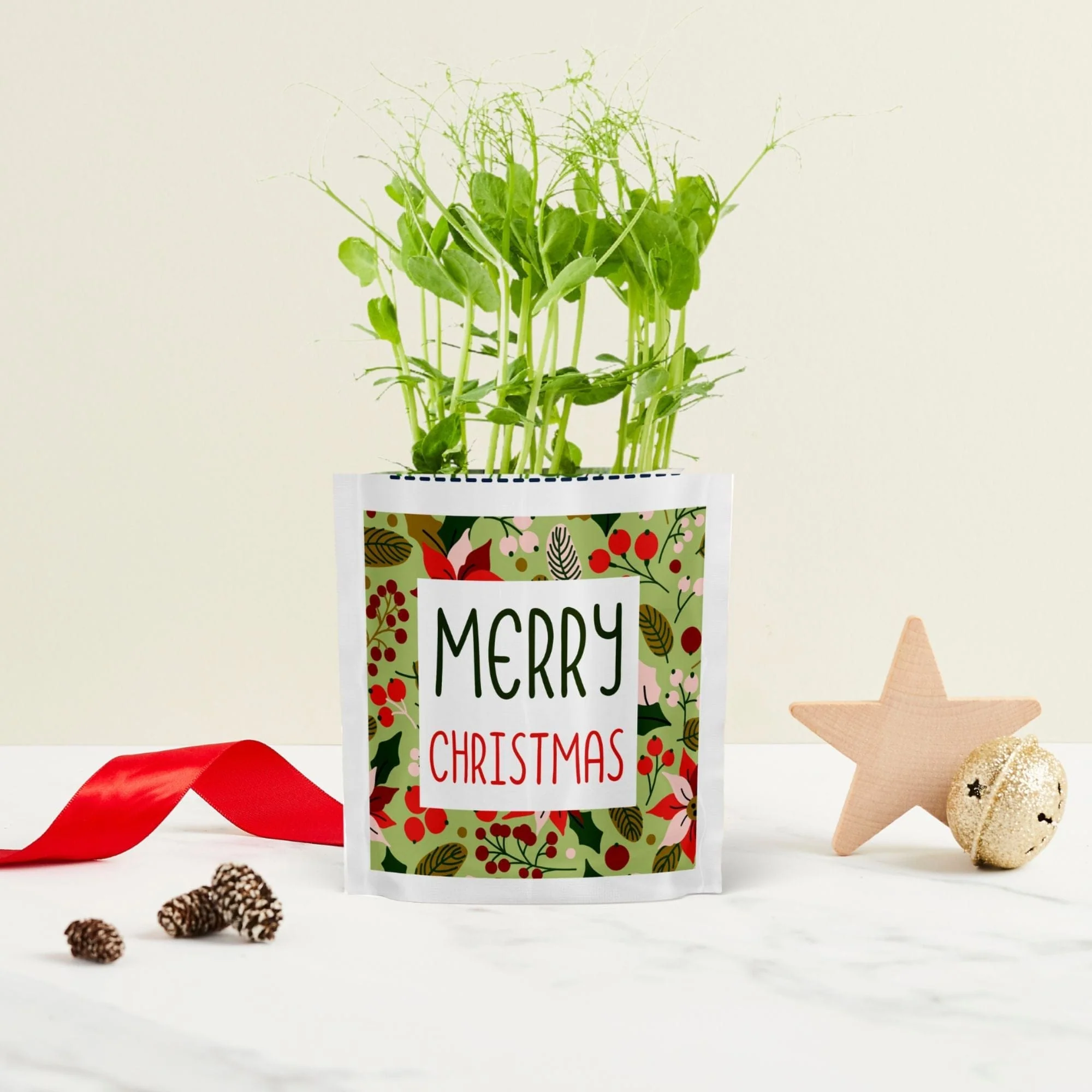 'Merry Christmas' Growable Microgreen Greetings Card - Image 2