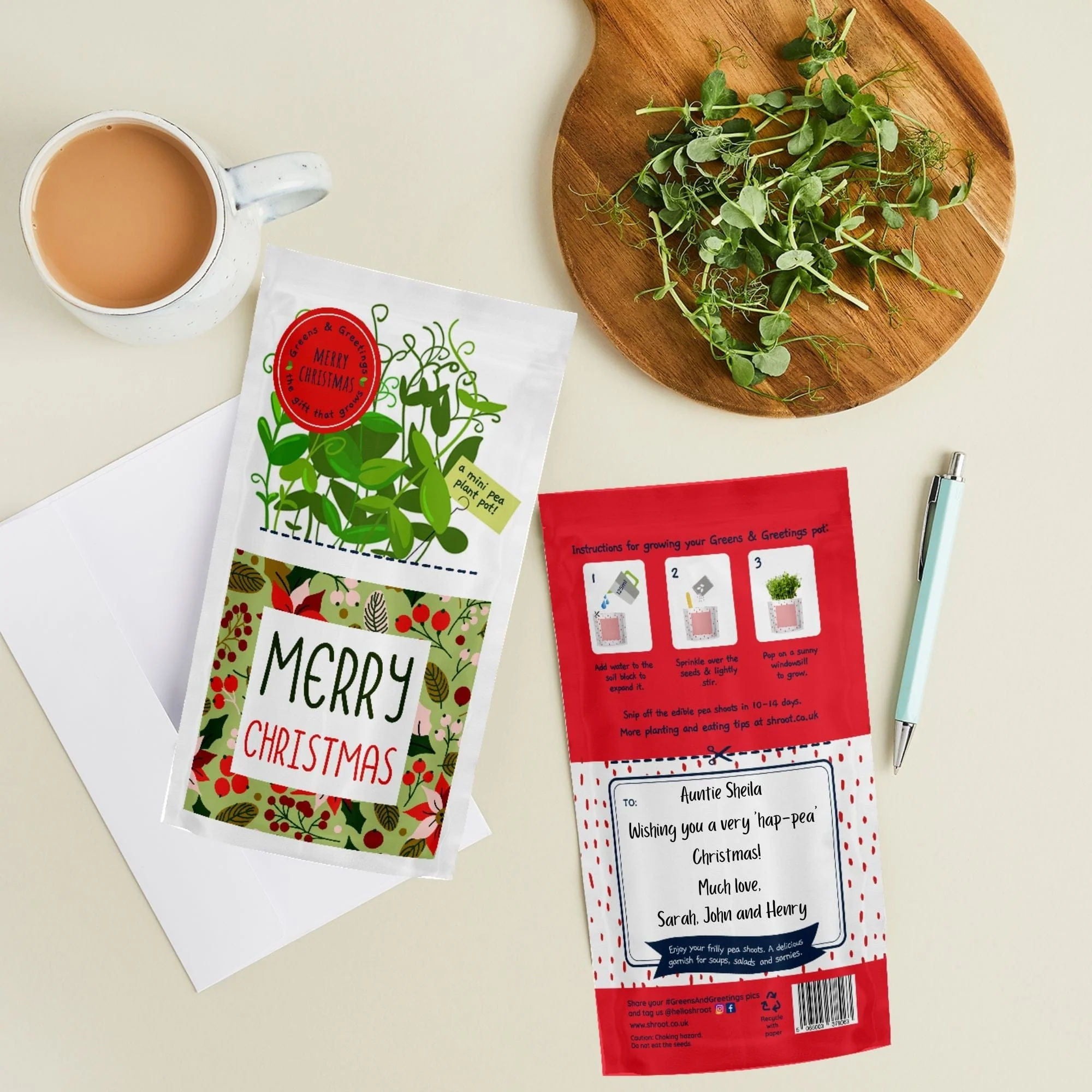 'Merry Christmas' Growable Microgreen Greetings Card - Image 3
