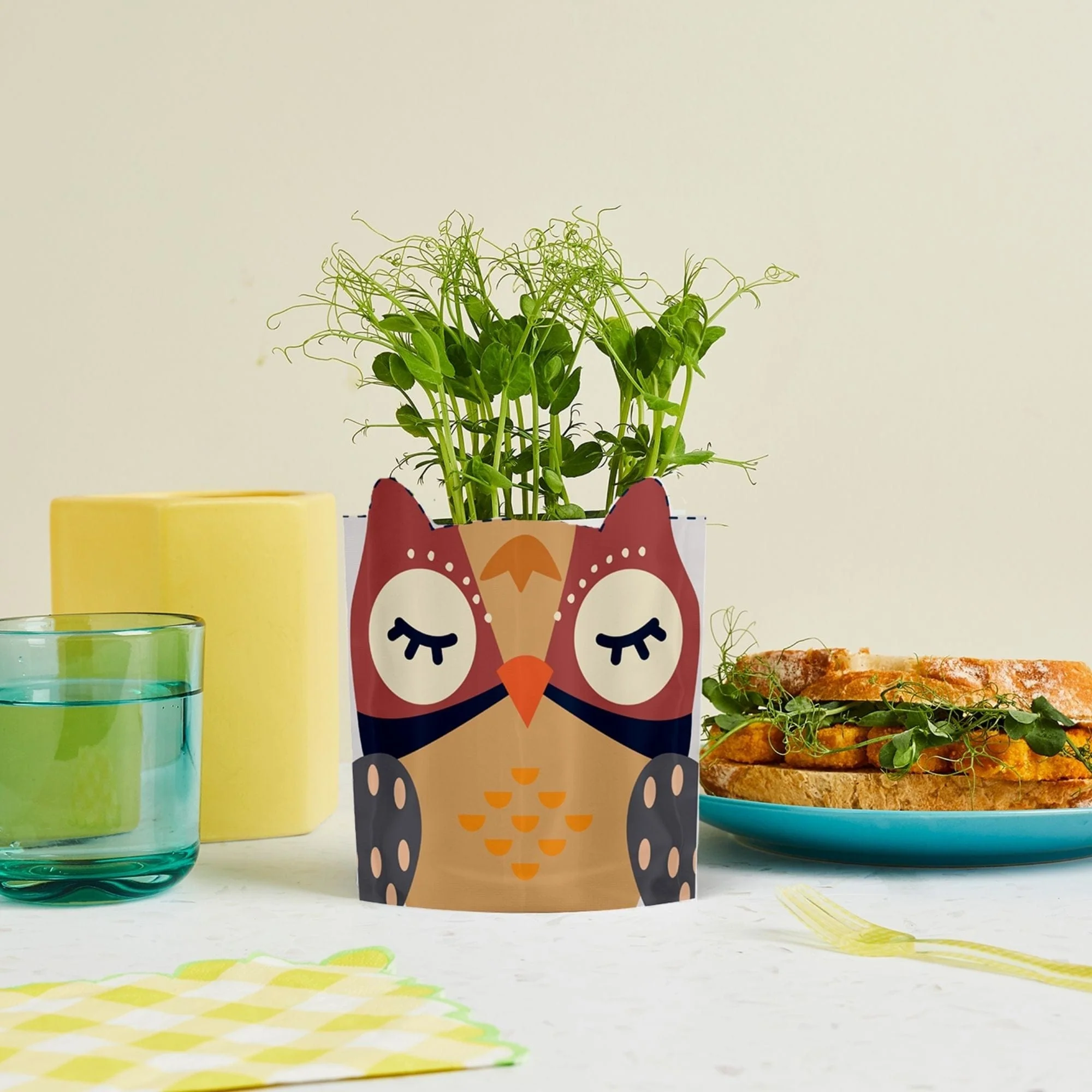 'Olive' Owl Growable Microgreen Greetings Card - Image 3