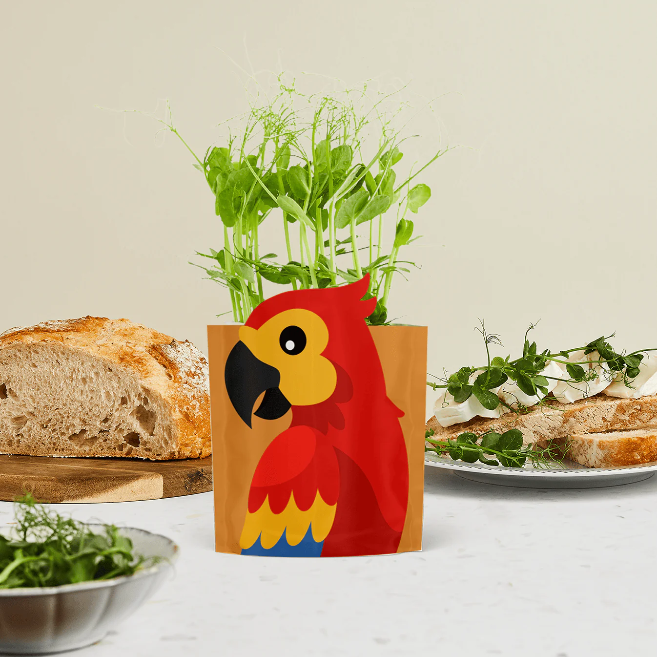 'Polly' Parrot Growable Microgreen Greetings Card - Image 3