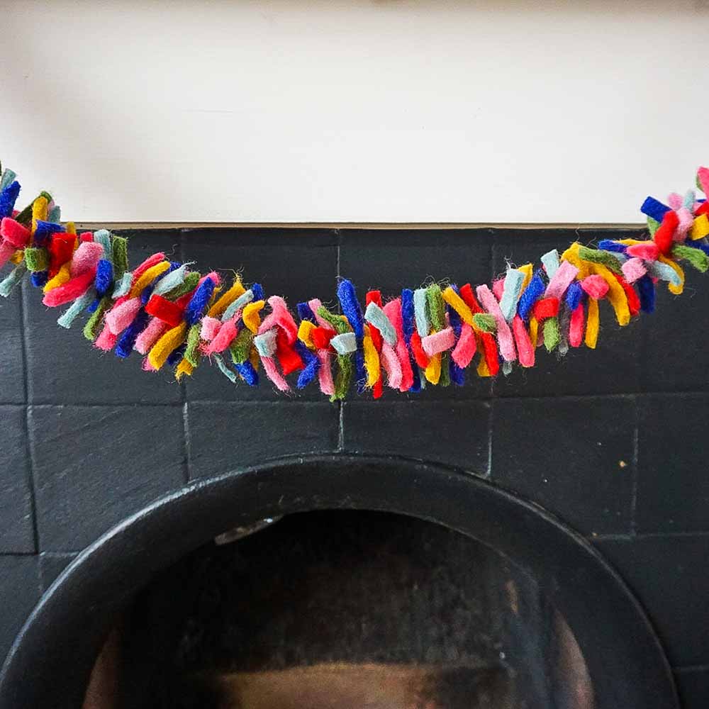 Hand Felted Tinsel Confetti Garland