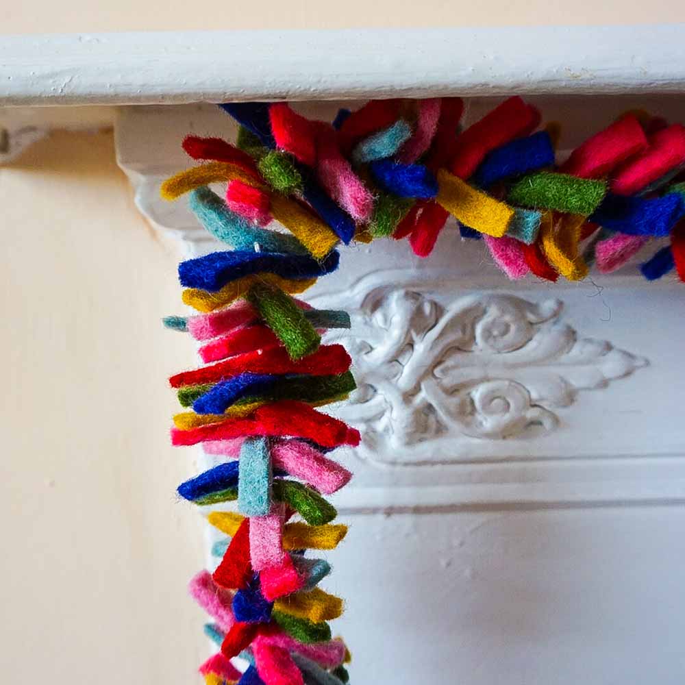 Hand Felted Tinsel Confetti Garland - Image 2