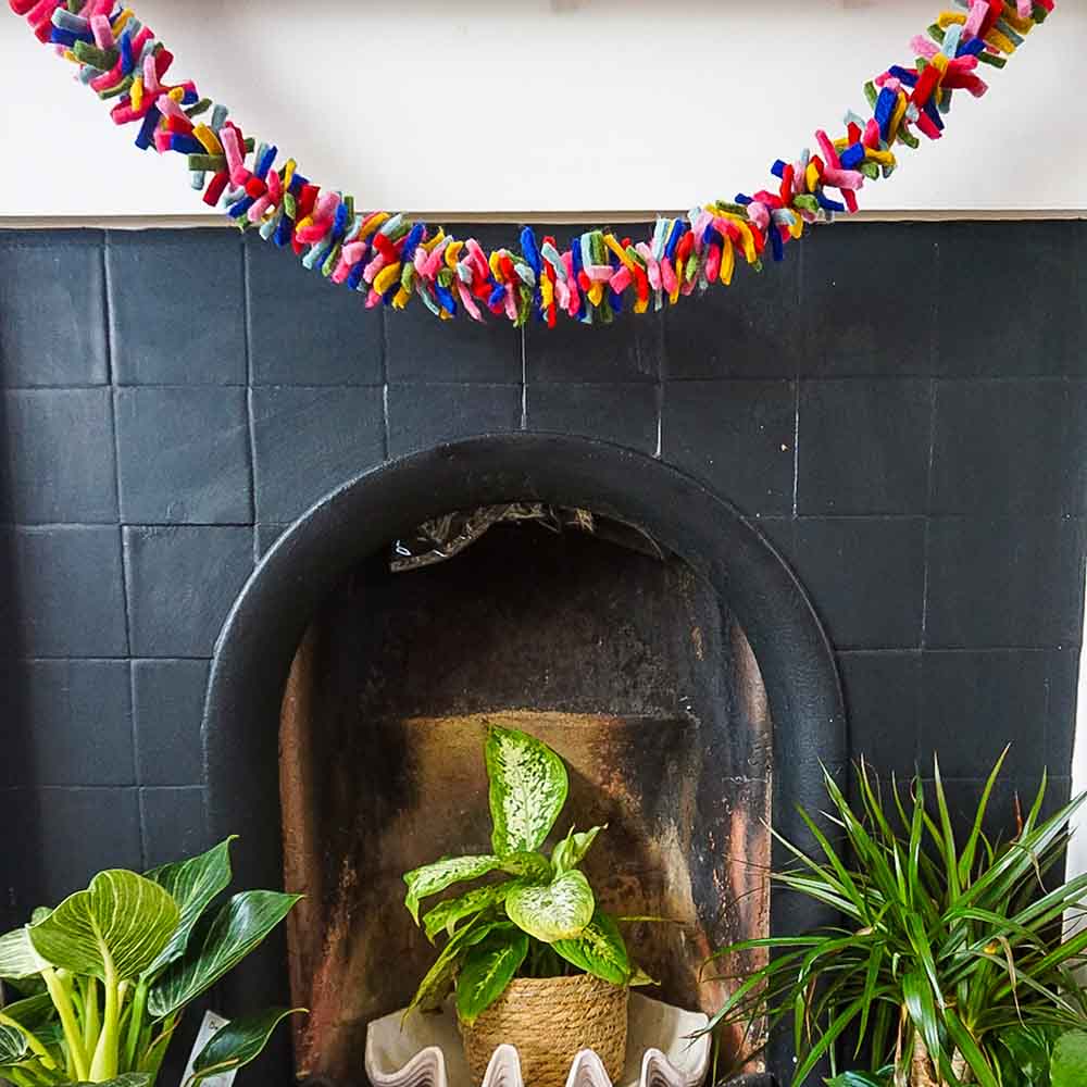Hand Felted Tinsel Confetti Garland - Image 4