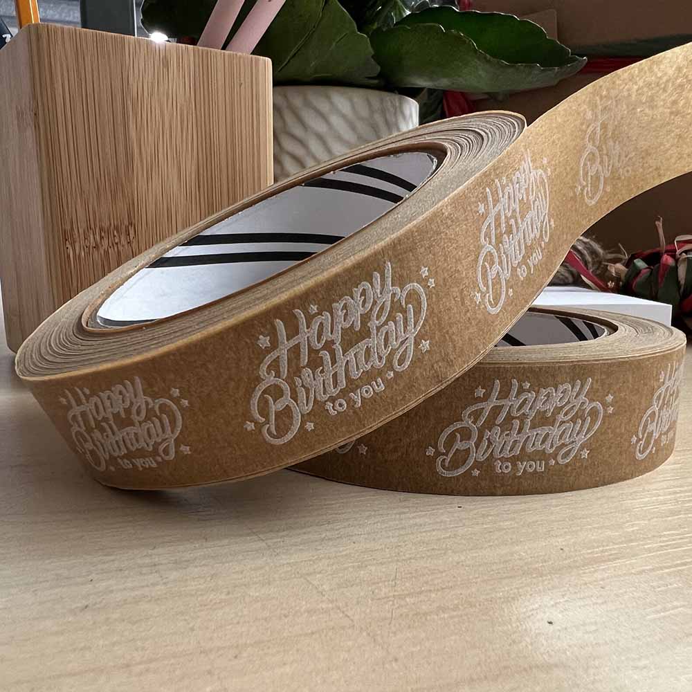 Happy Birthday Biodegradable Paper Tape 24mm x 50m - Image 3