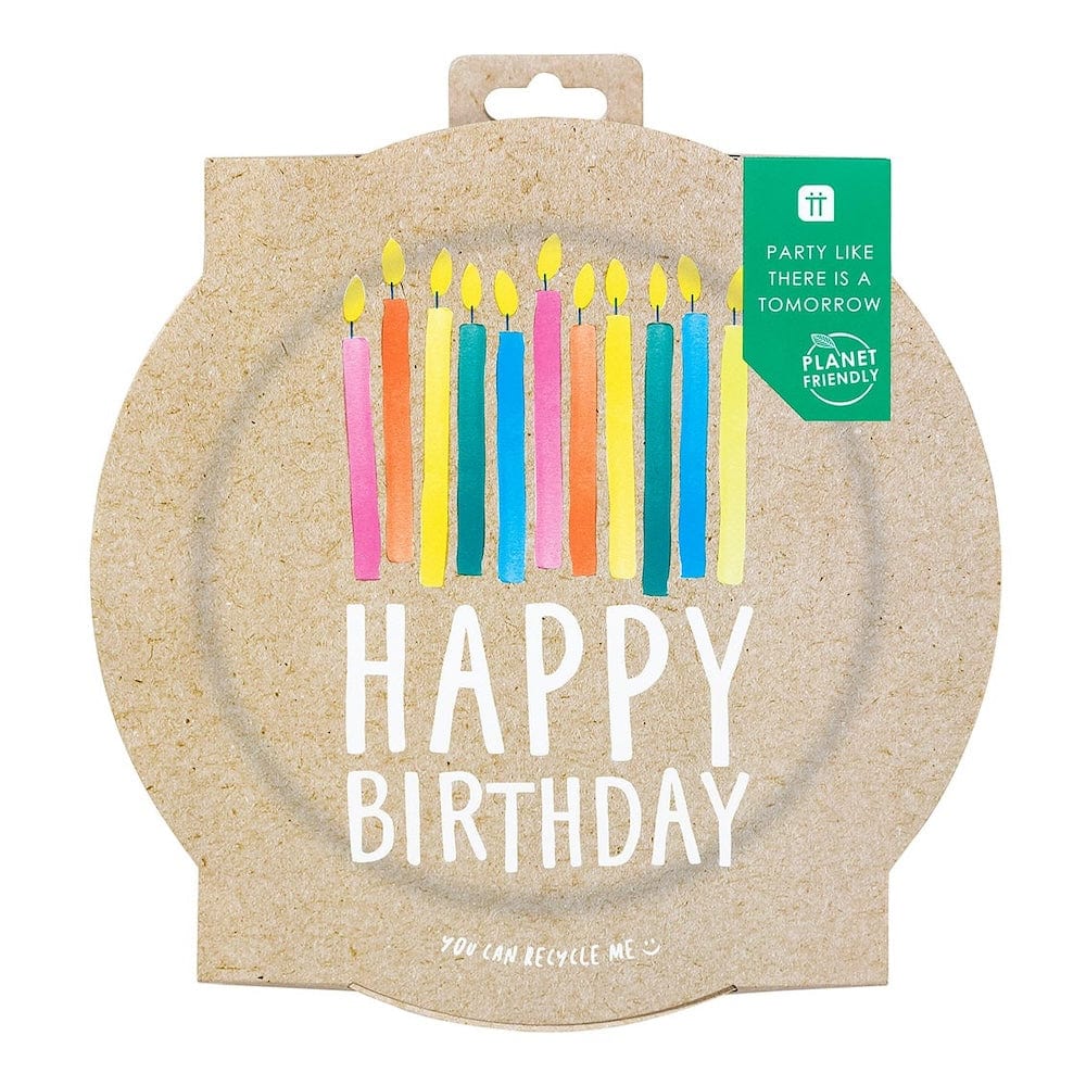 Happy Birthday Eco Paper Plates - 12 Pack - Image 3