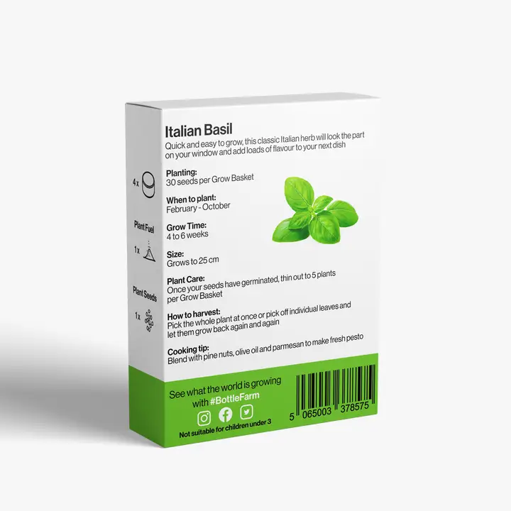 Italian Basil Grow Pack - Refill Kit - Image 2