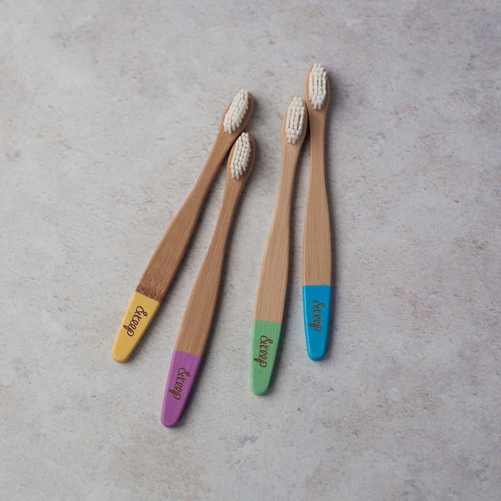 &Keep Children's Bamboo Toothbrushes - Pack of 4 Rainbow - Image 4
