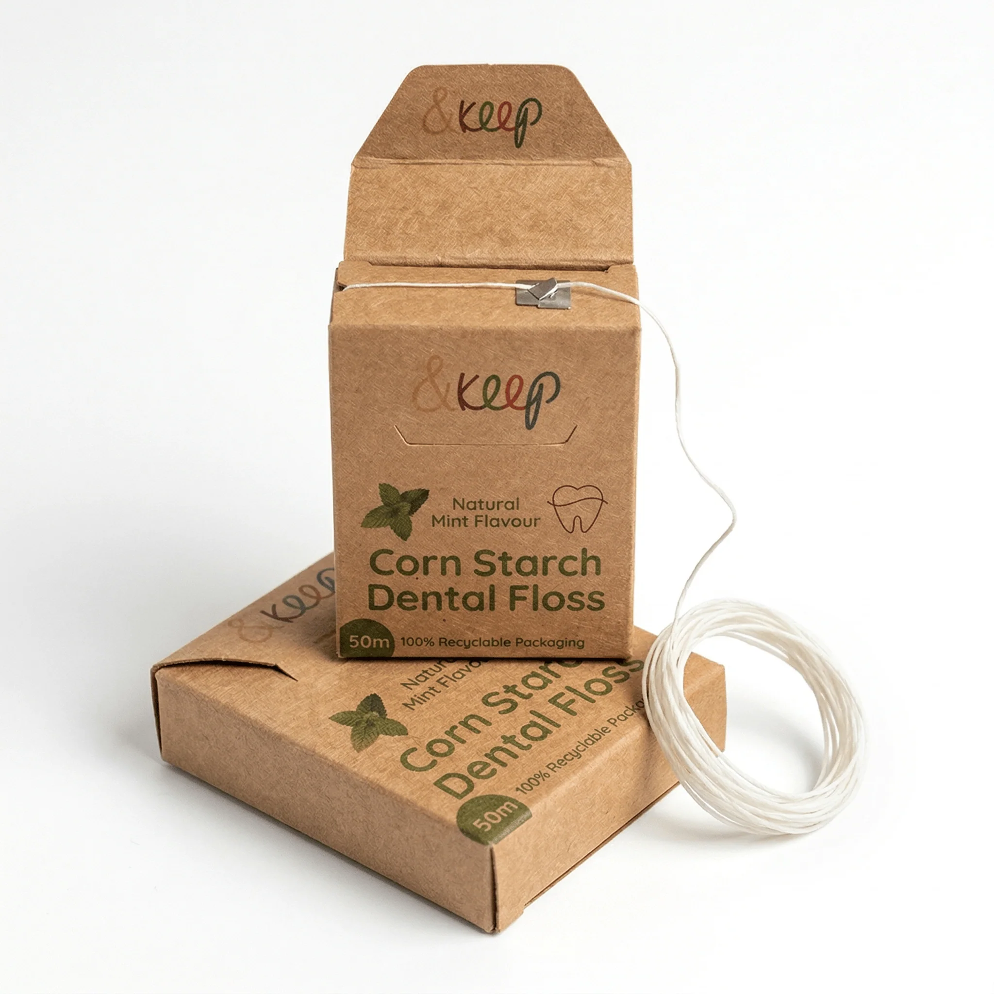 &Keep Vegan Corn Starch Dental Floss - Mint