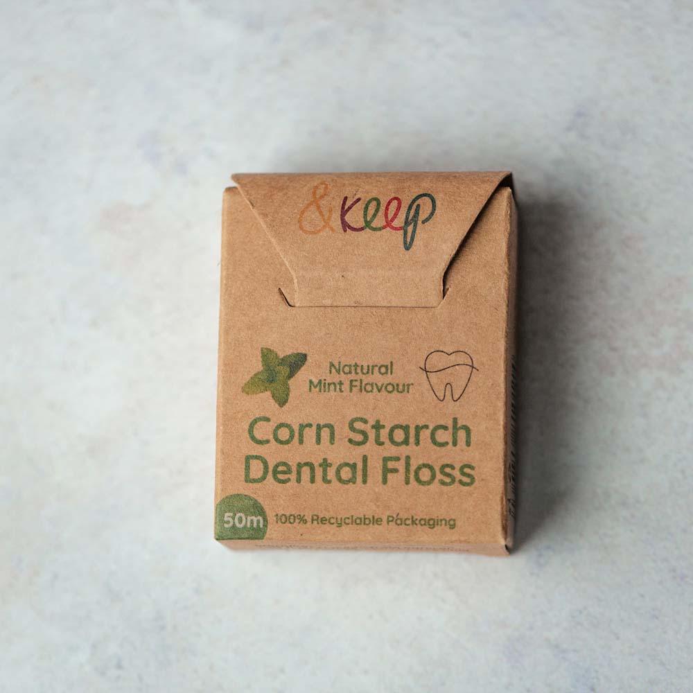 &Keep Vegan Corn Starch Dental Floss - Mint - Image 4