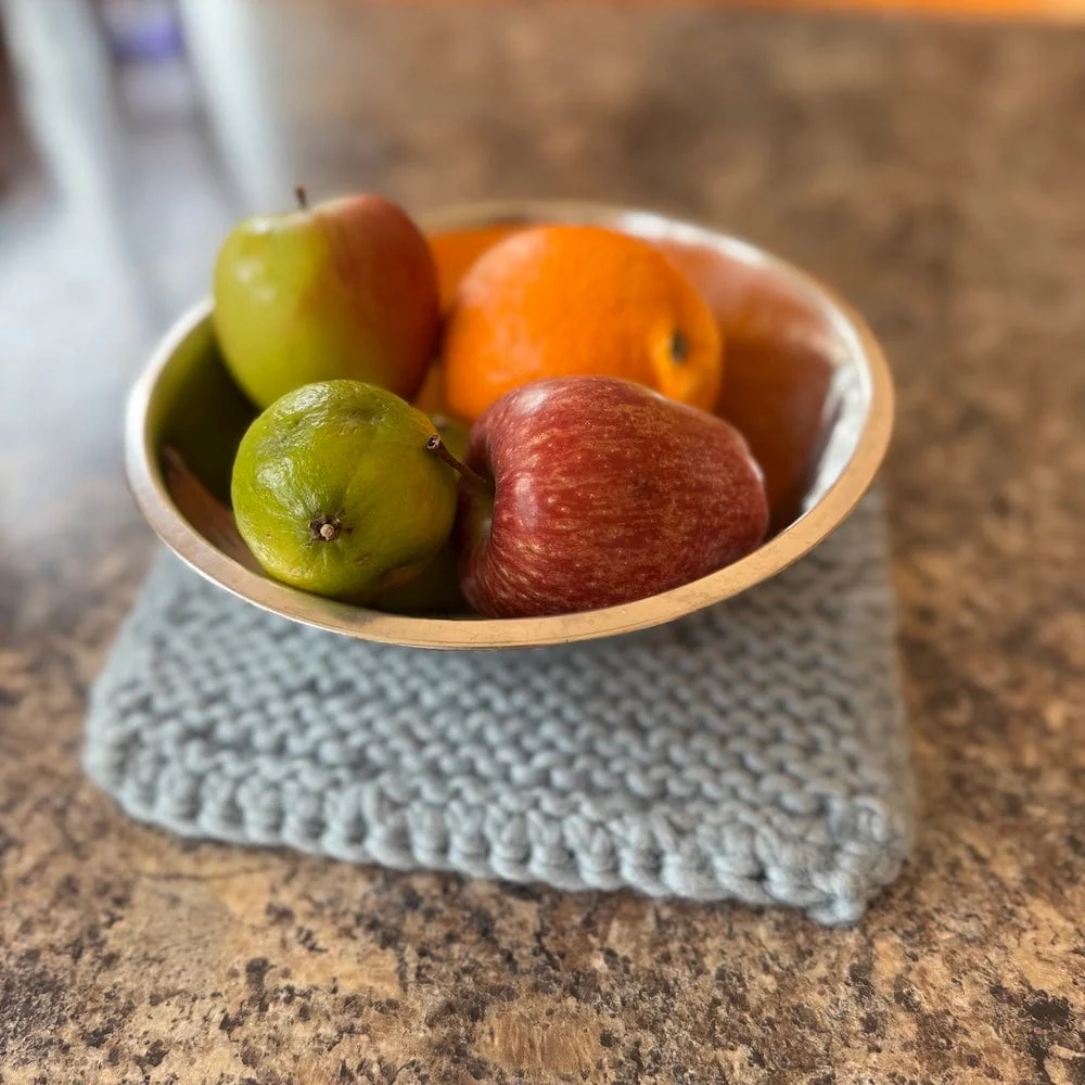 Knitted Wool Square Trivet - Image 2