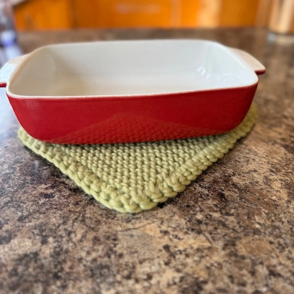 Knitted Wool Square Trivet - Image 3
