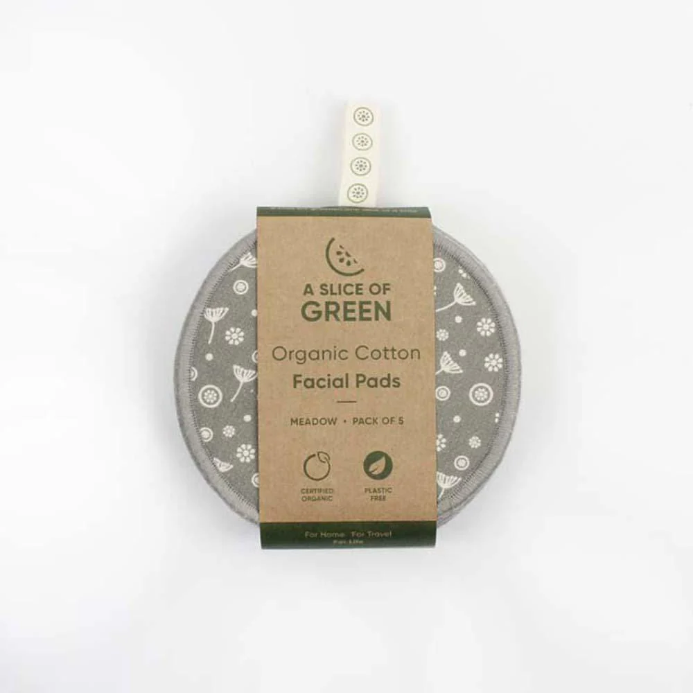 Large Organic Cotton Facial Pads - Meadow - Pack of 5 - Image 3