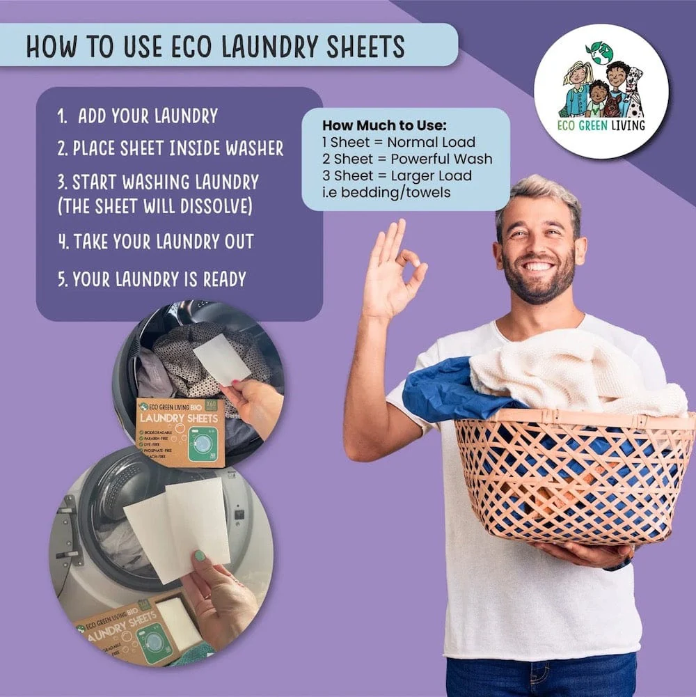 Lavender Non-Bio Laundry Detergent Sheets (60) by Eco Green Living - Image 7