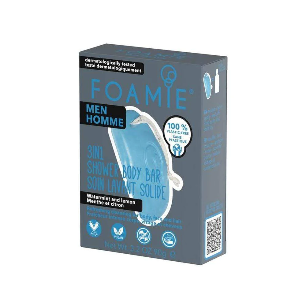 Mens 3-in-1 Shower Bar - Watermint & Lemon by FOAMIE - Image 3