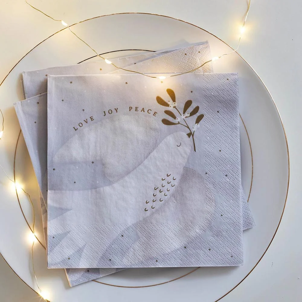 Mistletoe Christmas Paper Napkins - 20 Pack - Image 2