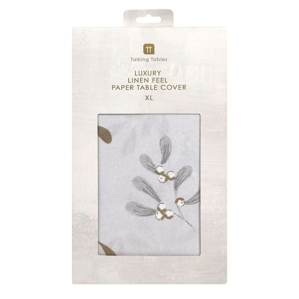 Mistletoe Linen-Feel Luxury Paper Tablecloth