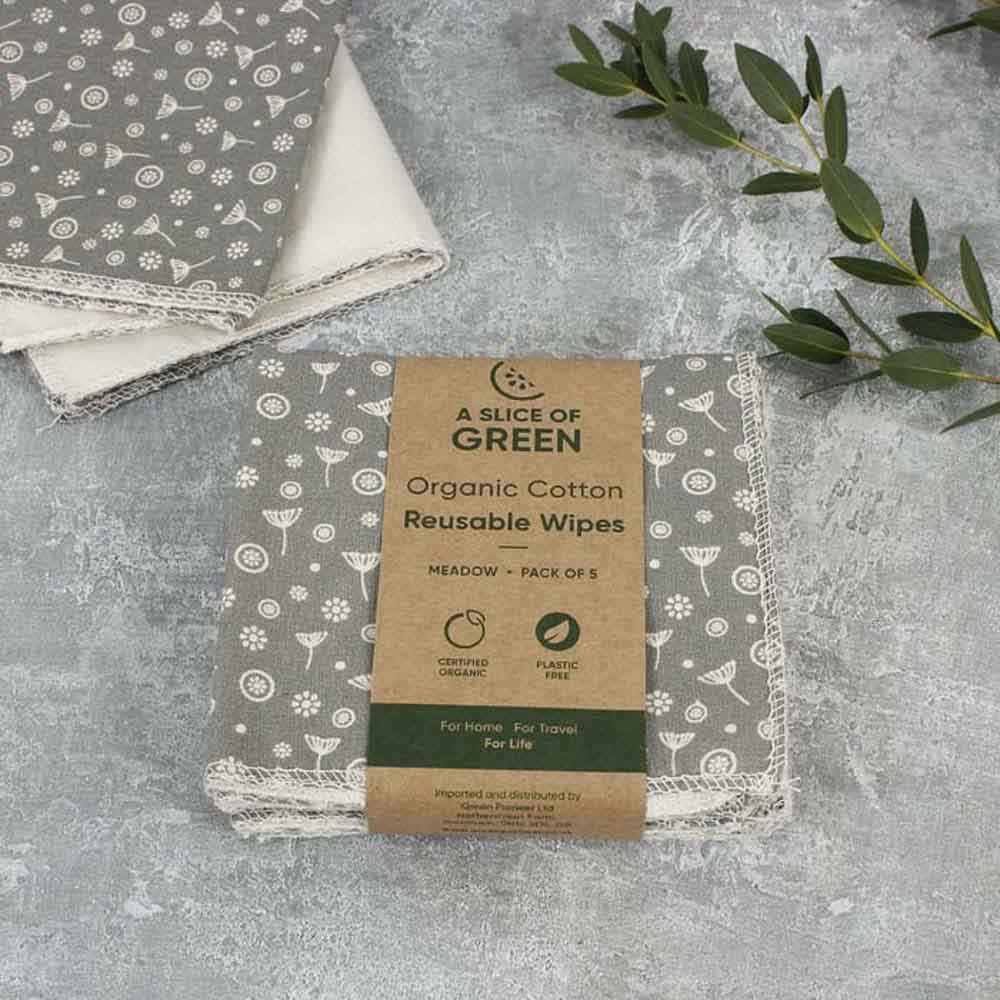 Organic Cotton Reusable Wipes - Meadow - Pack of 5 - Image 5