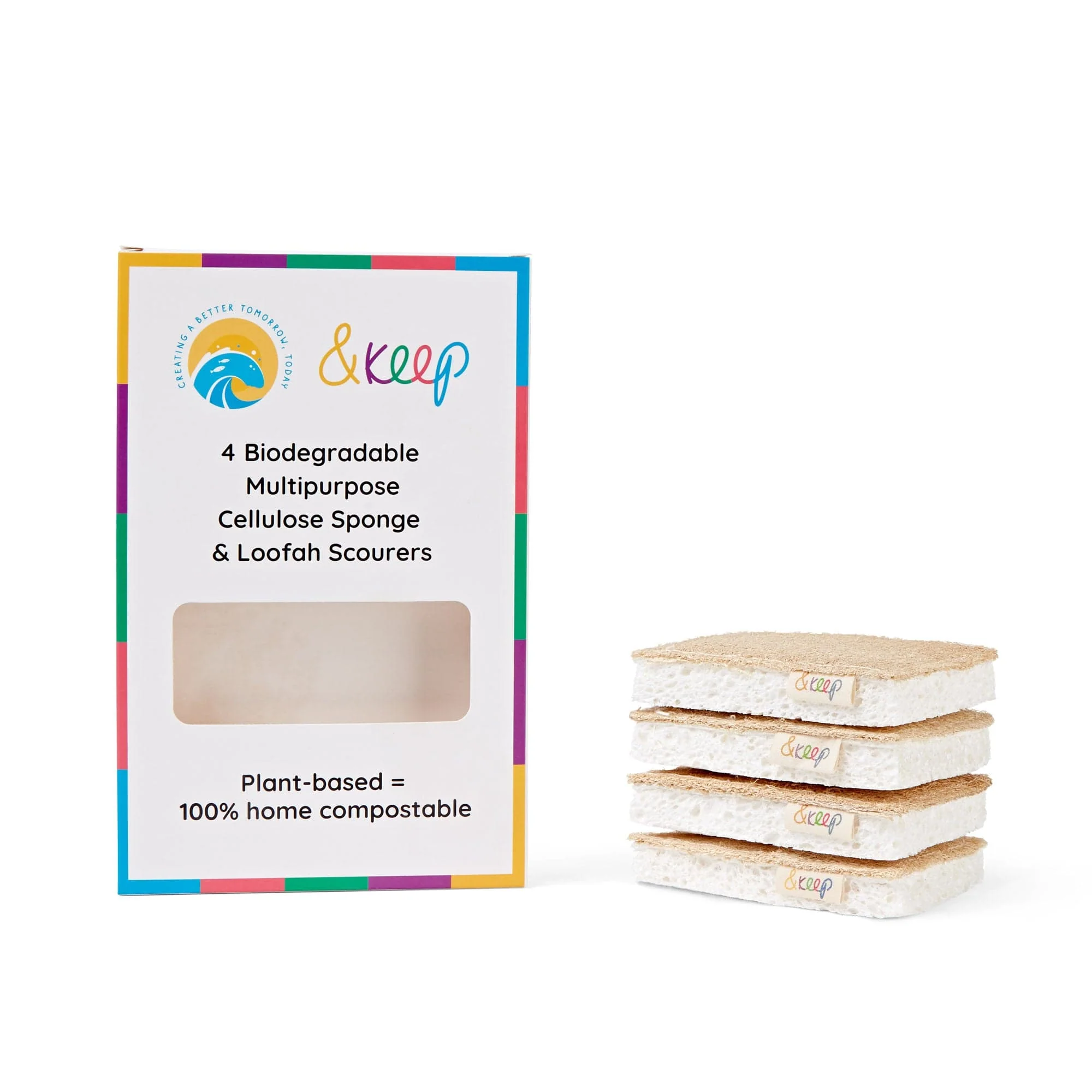 Pack of 4 &Keep Loofah Kitchen Sponge Scourers - Image 2