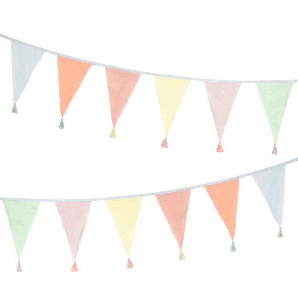 Pastel Rainbow Fabric Bunting