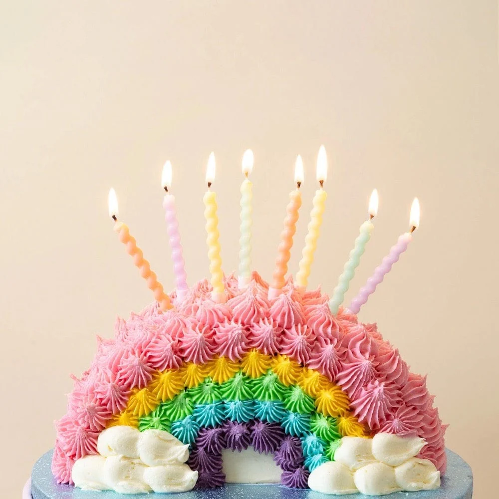 Pastel Twirl Birthday Candles - 8 Pack - Image 2